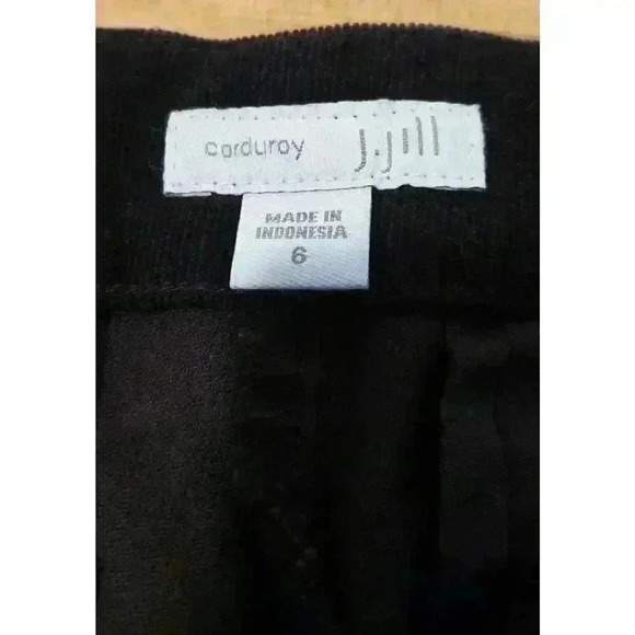 J. Jill Dark Brown Corduroy Pants Flat Front Side Zip Pockets Sz 6 EUC - Picture 3 of 10